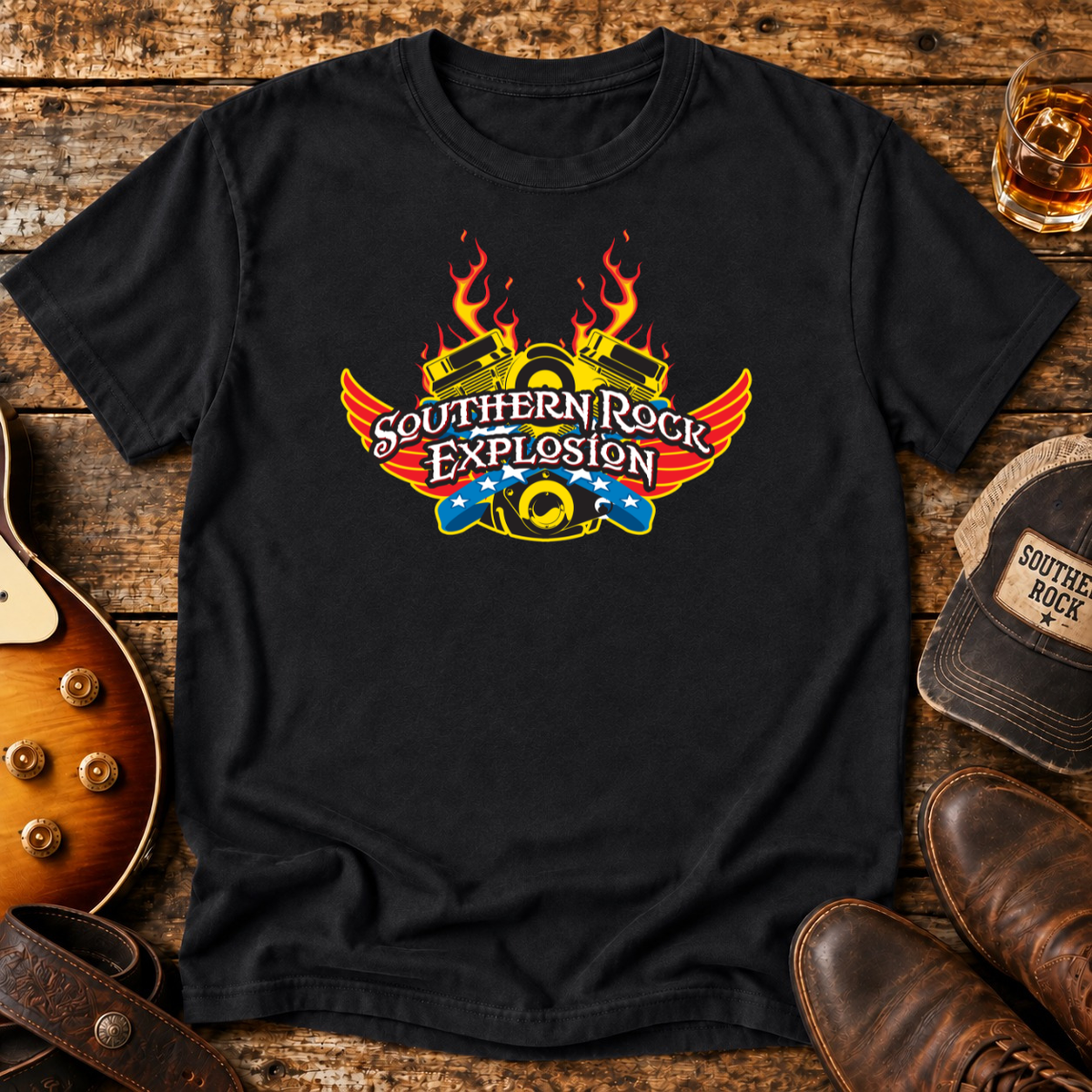V Twin Southern Rock Explosion Unisex T-Shirt