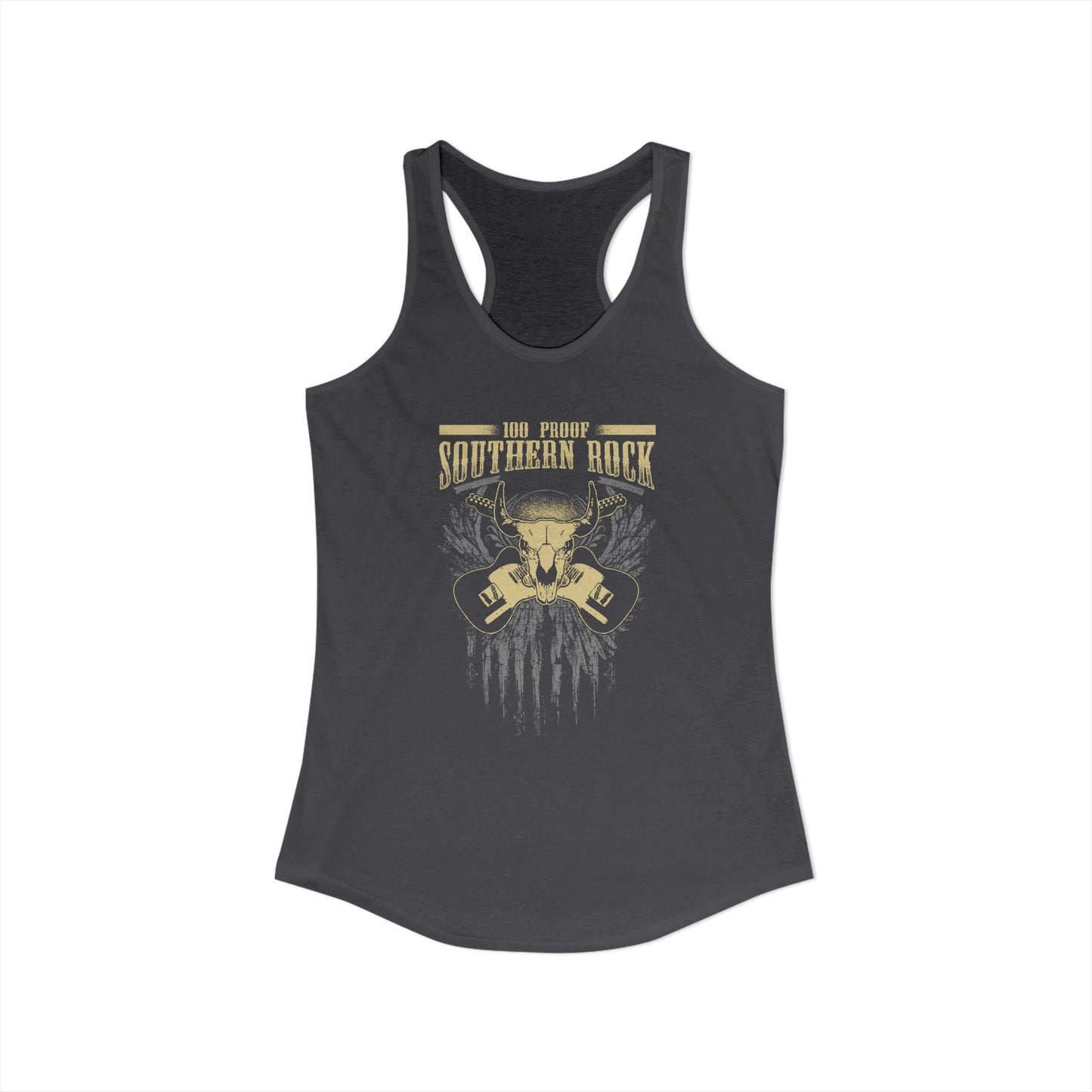 100 Proof Dueling Guitar Women's Racerback Tank