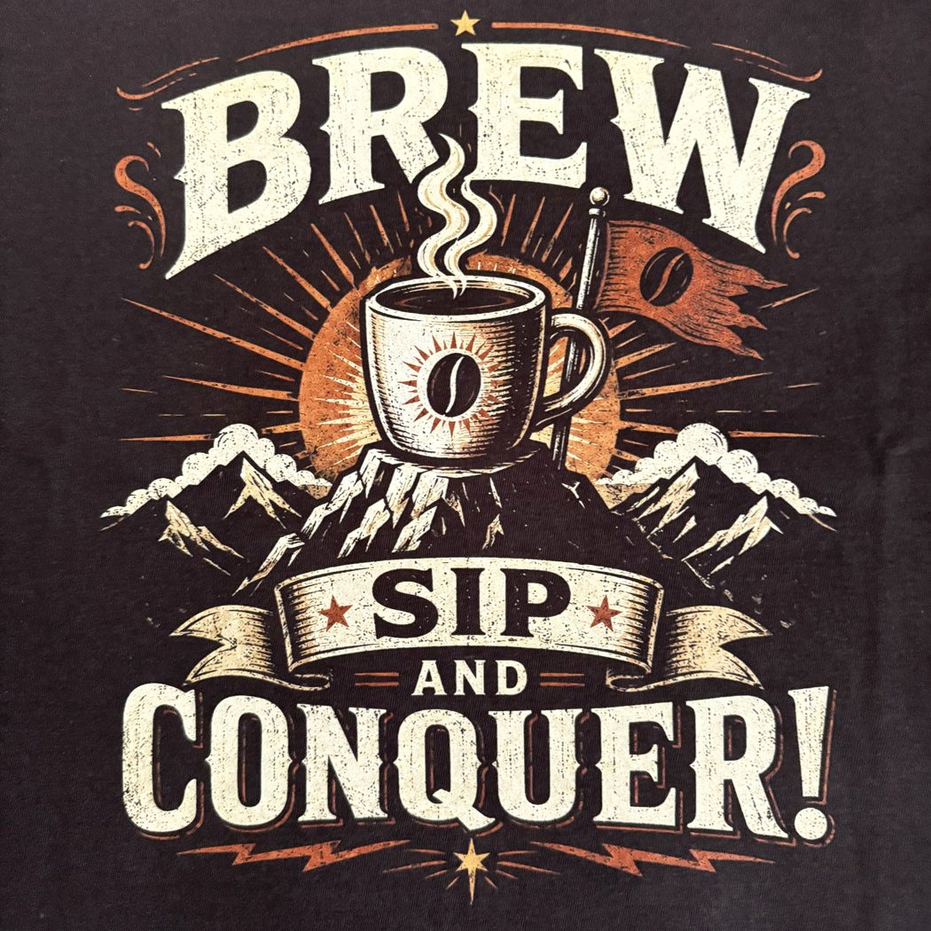Brew, Sip & Conquer — Mountain Tee
