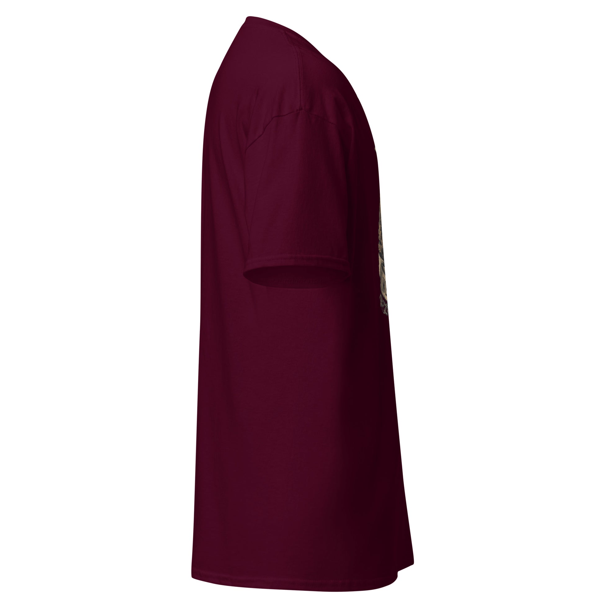 Maroon We Still Remember tribute tee, right side view